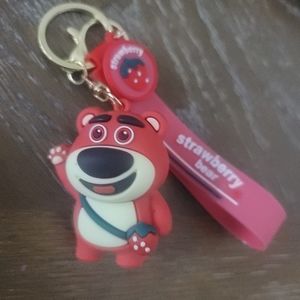 STRAWBERRY BEAR LOTSO Keychain Purse Bag Charm 3D Character Keys